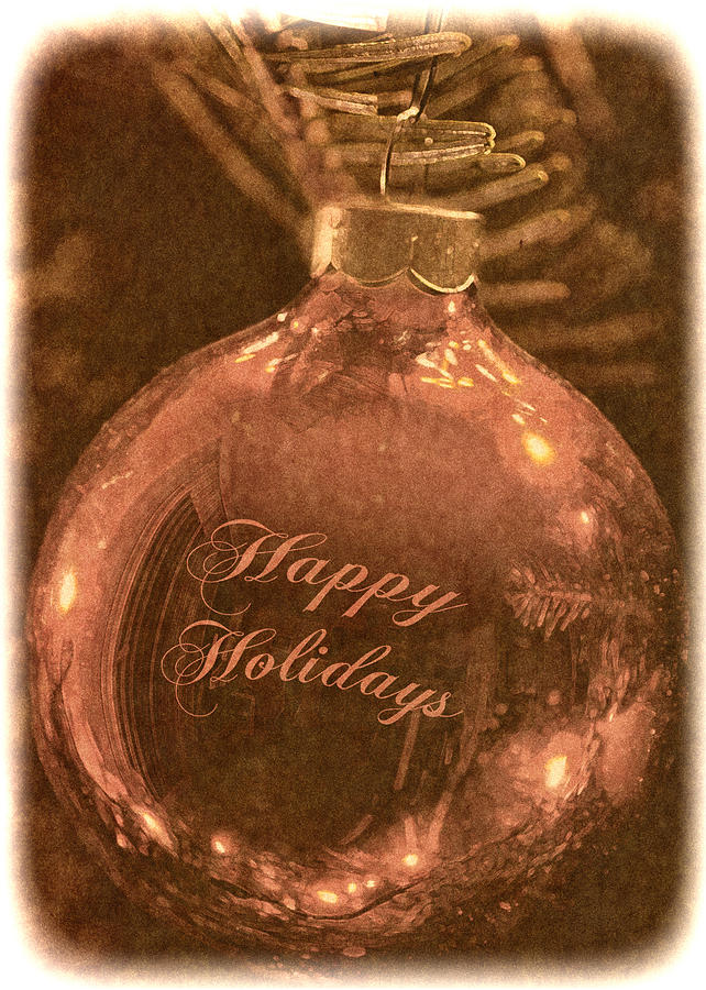 Christmas Bulb-Greeting Card Photograph by Joann Vitali