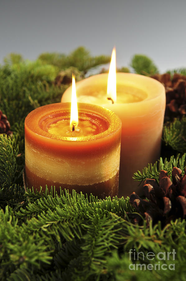 Christmas candles 2 Photograph by Elena Elisseeva