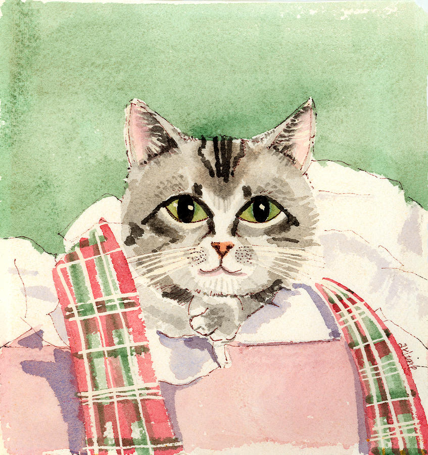Christmas Cat by Arline Wagner