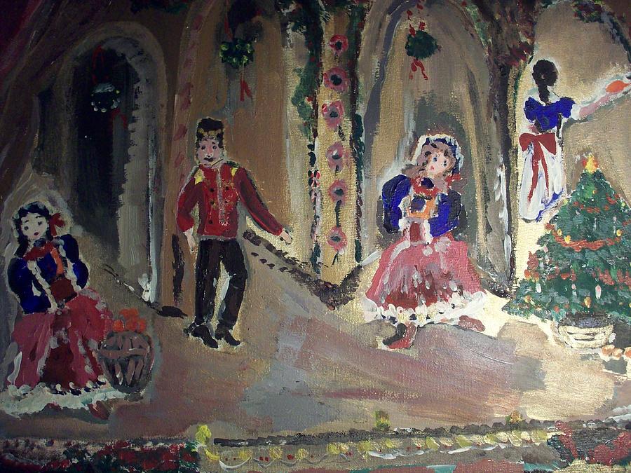Christmas Edwardian Ballet Painting by Judith Desrosiers