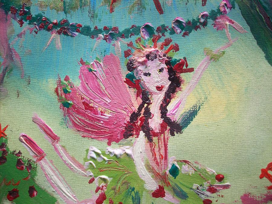 Christmas Fairy Painting by Judith Desrosiers