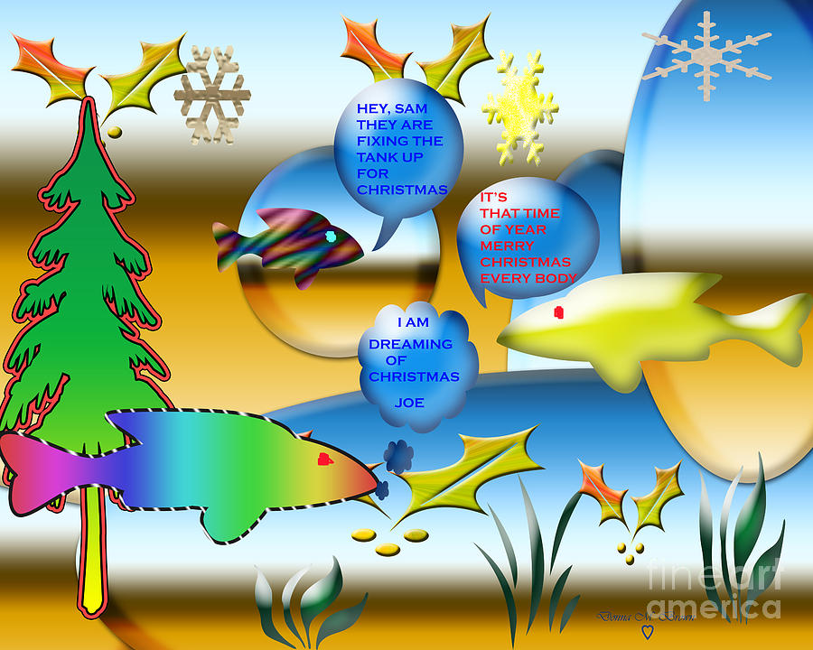 Christmas Fish Tank Digital Art by Donna Brown