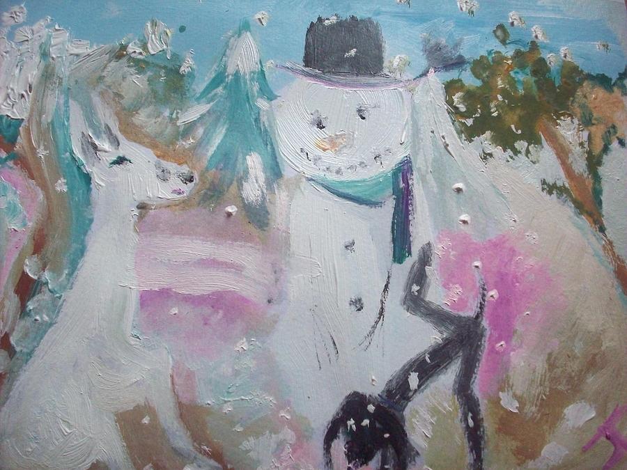 Christmas Friends are fun Painting by Judith Desrosiers