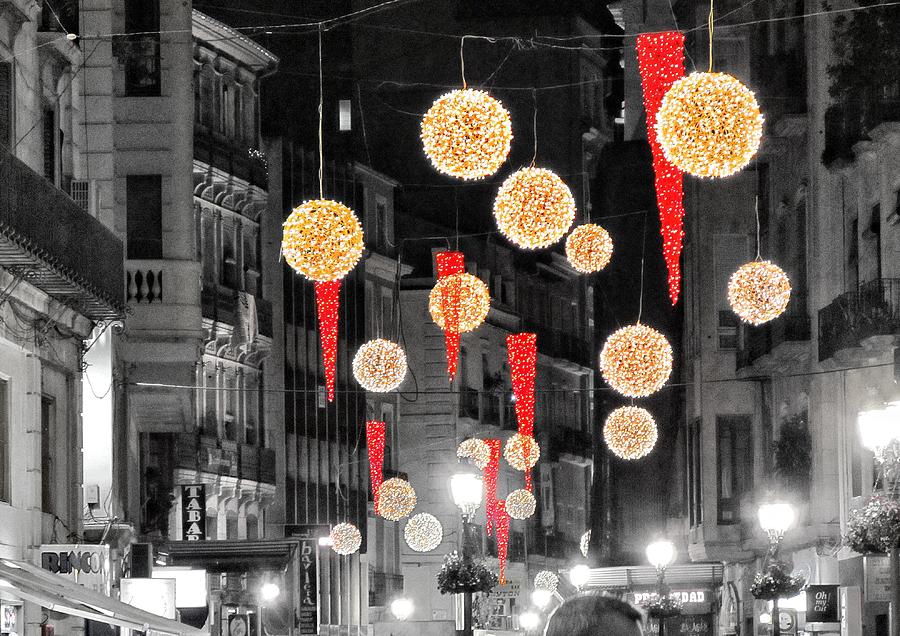 Winter Photograph - Christmas Lights in Alicante by Marianna Mills