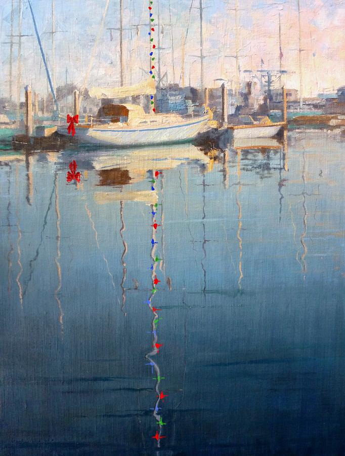 Christmas on the Water Painting by Sharon Weaver