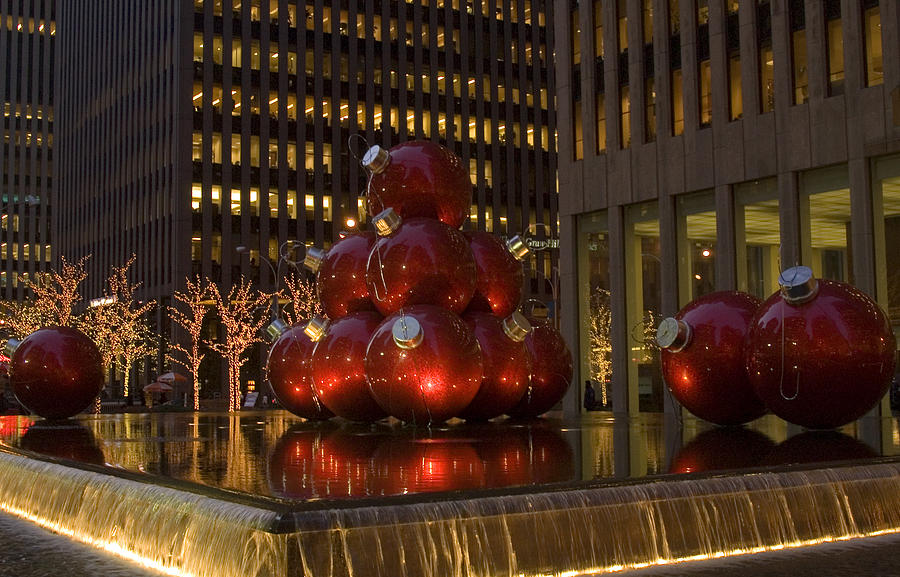 Christmas Ornaments NYC Photograph by Diane Lent