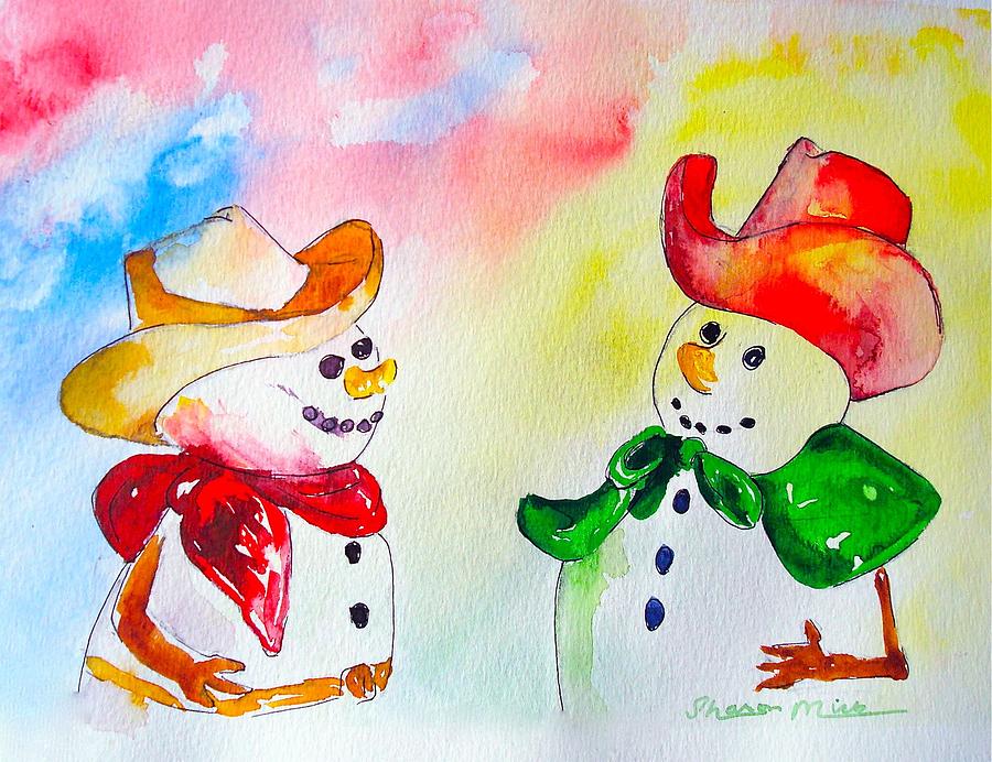 Christmas Partners Painting by Sharon Mick