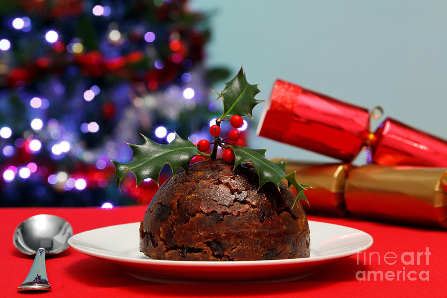 Cracker Photograph - Christmas pudding  by Richard Thomas
