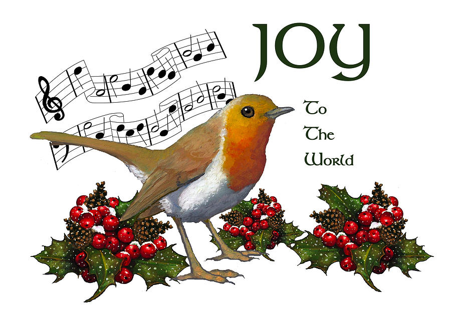 Christmas Robin Pastel by Joyce Geleynse