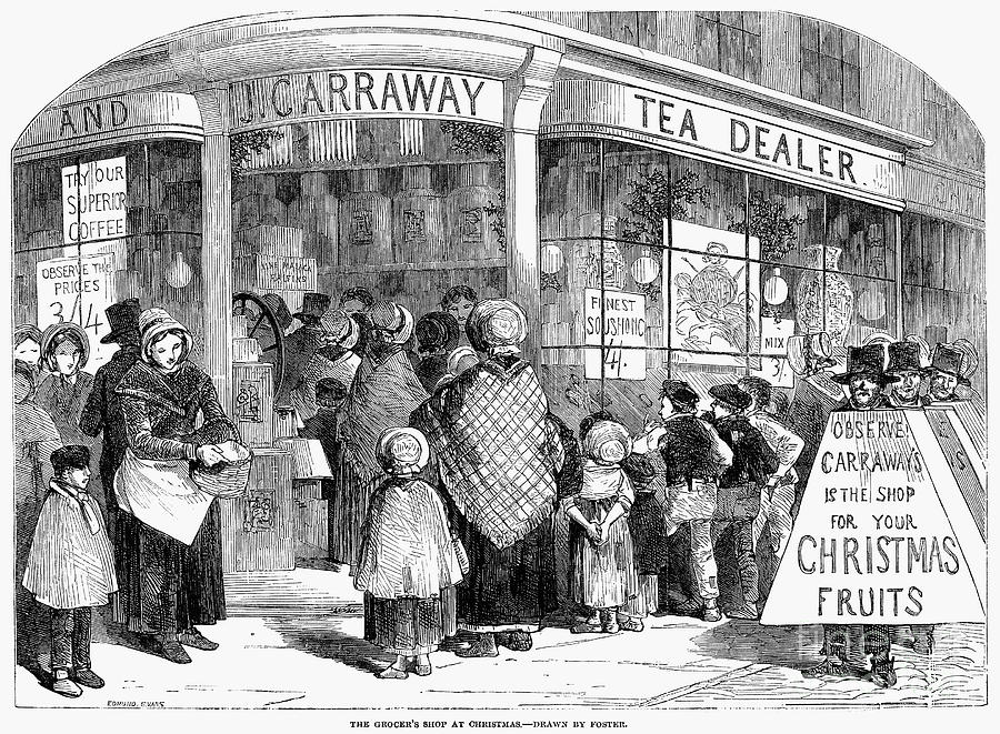 Christmas Shopping, 1850 Photograph by Granger