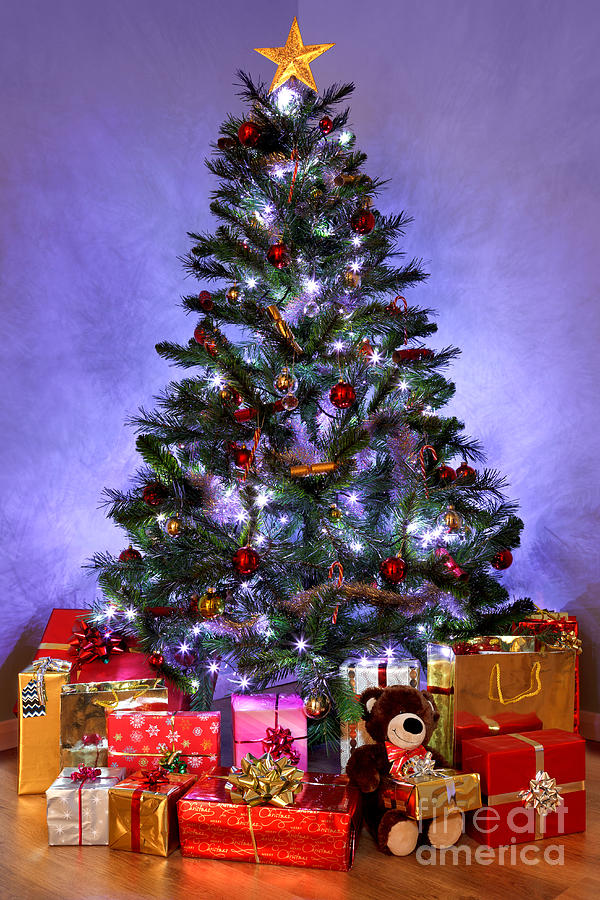 Christmas Photograph - Christmas tree and presents by Richard Thomas