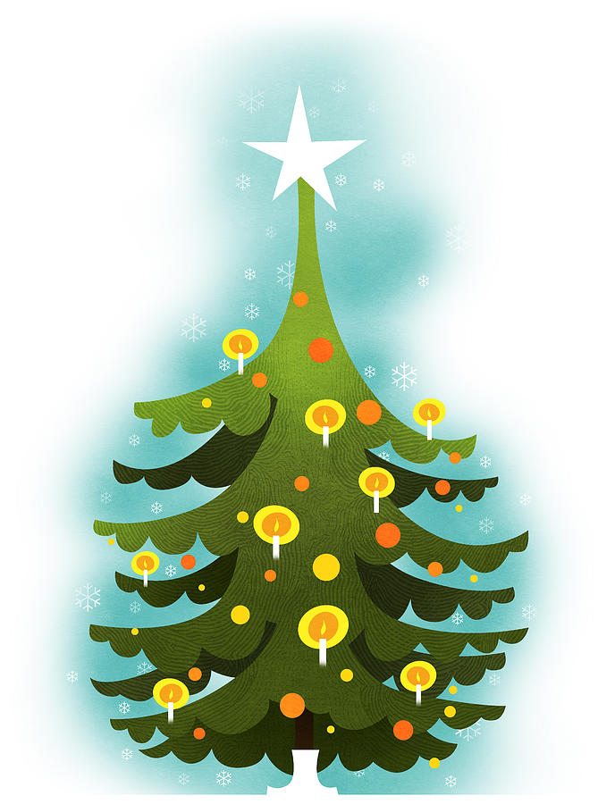 Christmas Tree Digital Art by Illustration by Janne Harju
