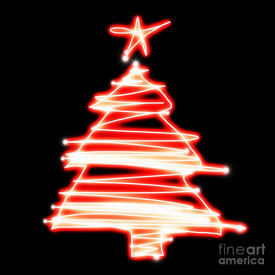 Abstract Painting - Christmas Tree Lighting by Setsiri Silapasuwanchai