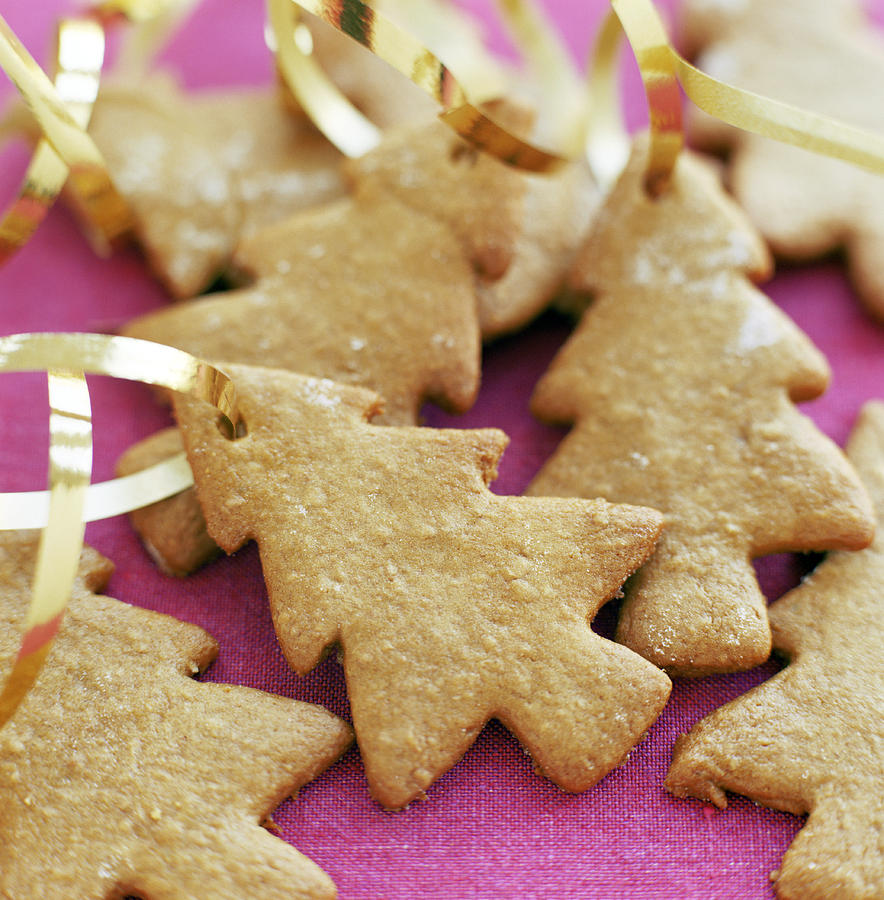 Christmas Tree Shaped Biscuits Photograph by David Munns