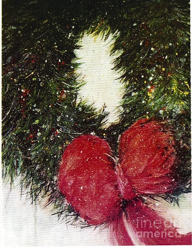 Christmas Wreath Painting by Pati Pelz