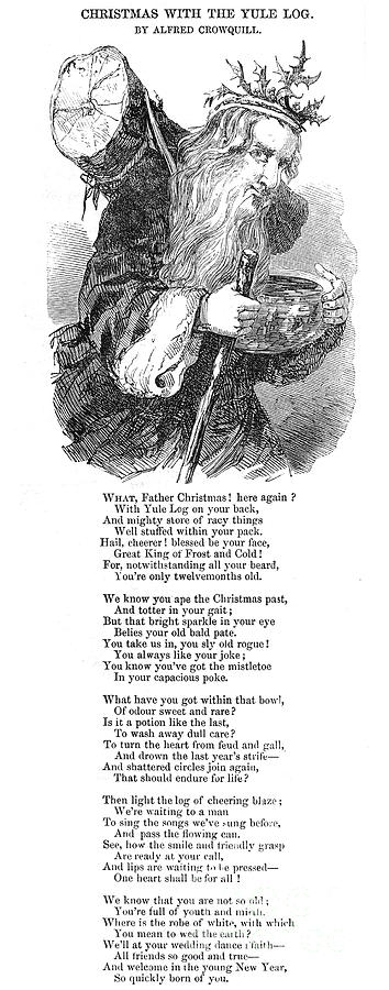 Christmas Yule Log, 1848 Photograph by Granger