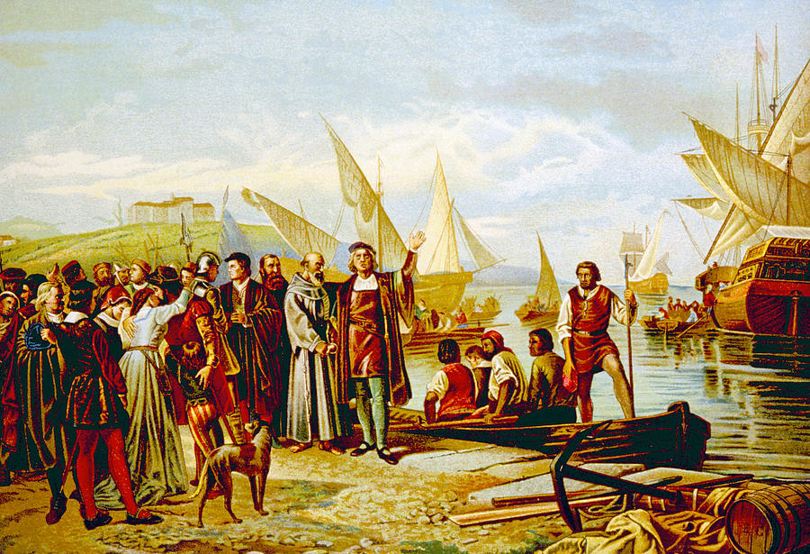 Christopher Columbus Embarkation Photograph by Everett