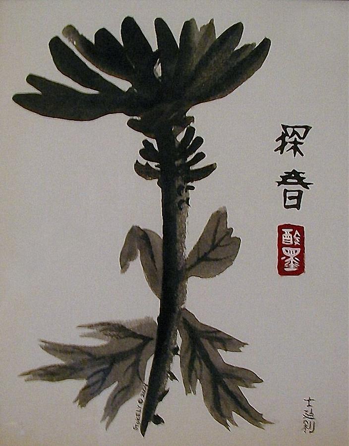 Flower Painting - Chrysanthemum - Drunk With Ink by Terry Stokely