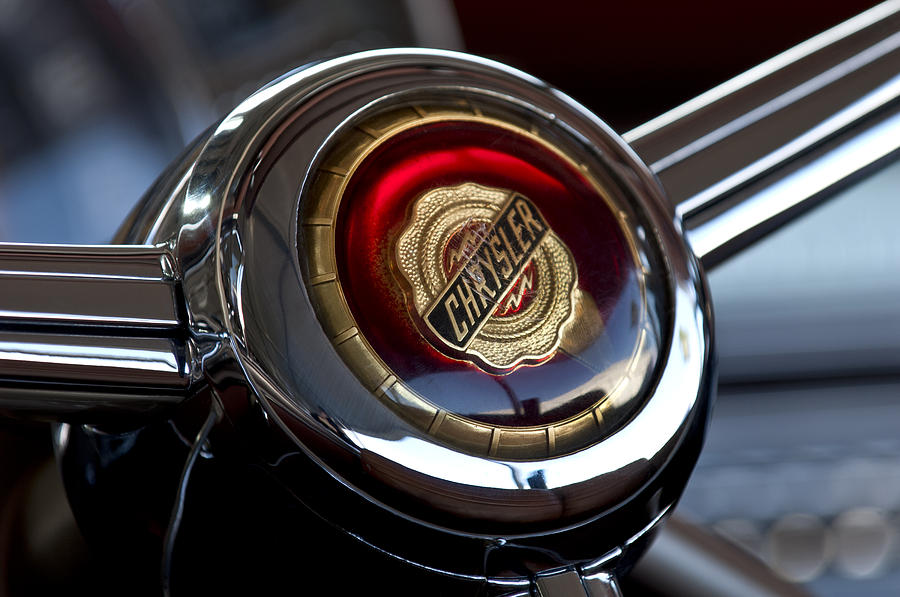 Chrysler Town and Country Steering Wheel Emblem Photograph by Jill Reger