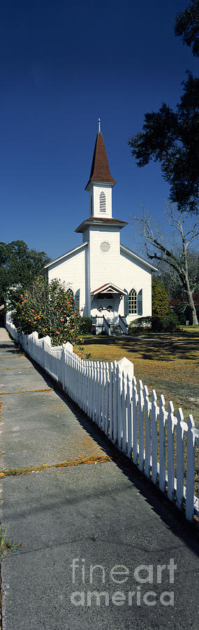 Church and picket fence Photograph by Mike Nellums - Fine Art America