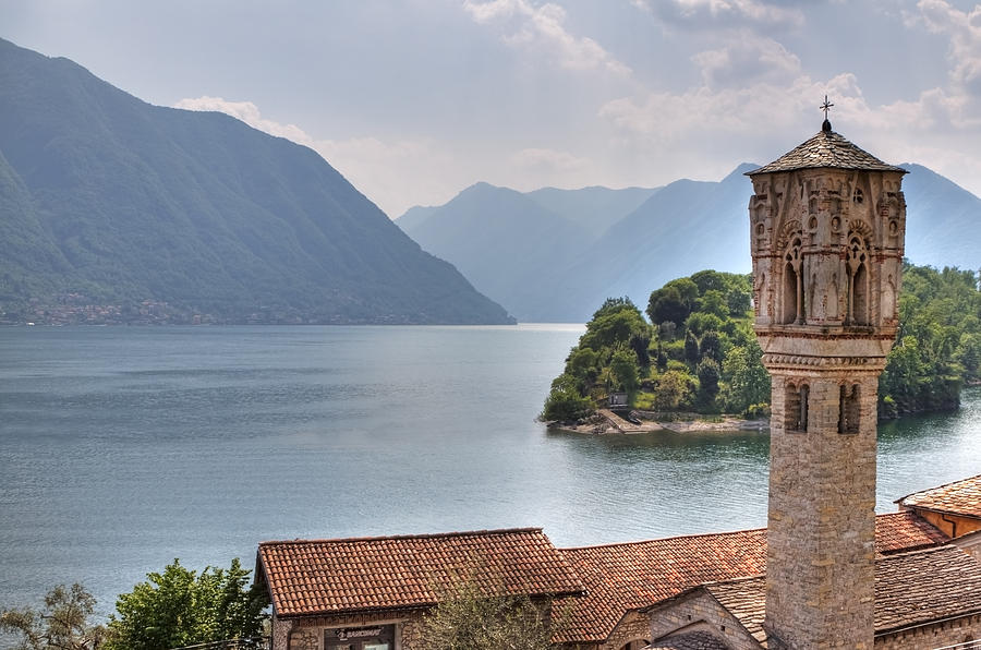 Romanesque Photograph - church at the Lake Como by Joana Kruse