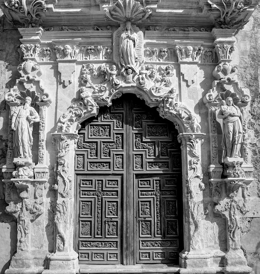 Church Door - Black and White Photograph by David Morefield