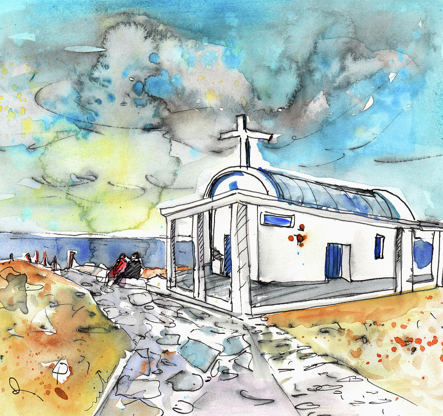 Church in Cape Gkreko in Cyprus Painting by Miki De Goodaboom