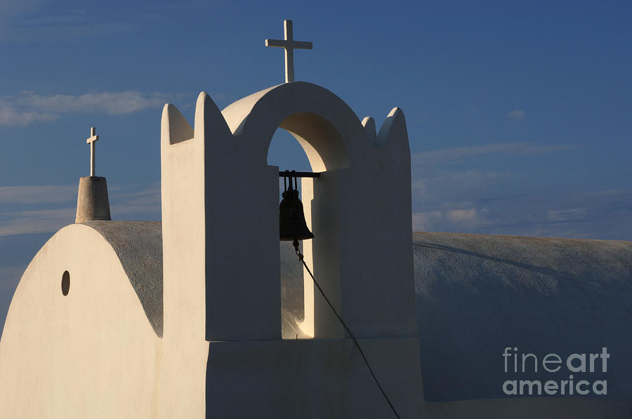 Church In Fira On Santorini  Photograph by Bob Christopher