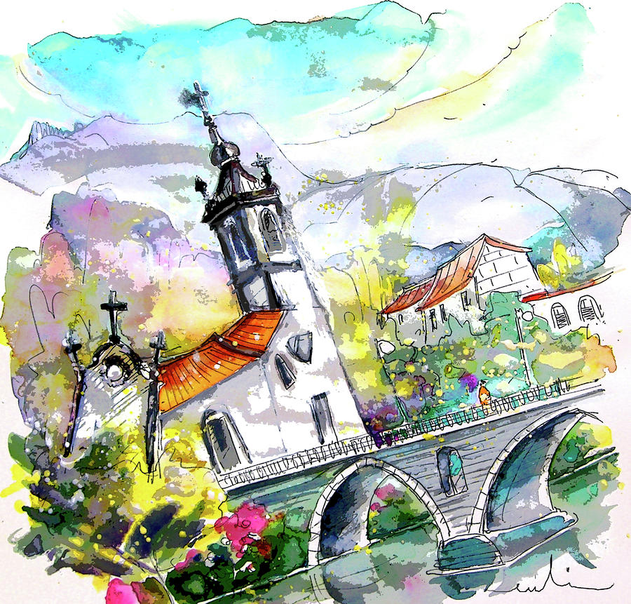 Church in Ponte de Lima in Portugal Painting by Miki De Goodaboom