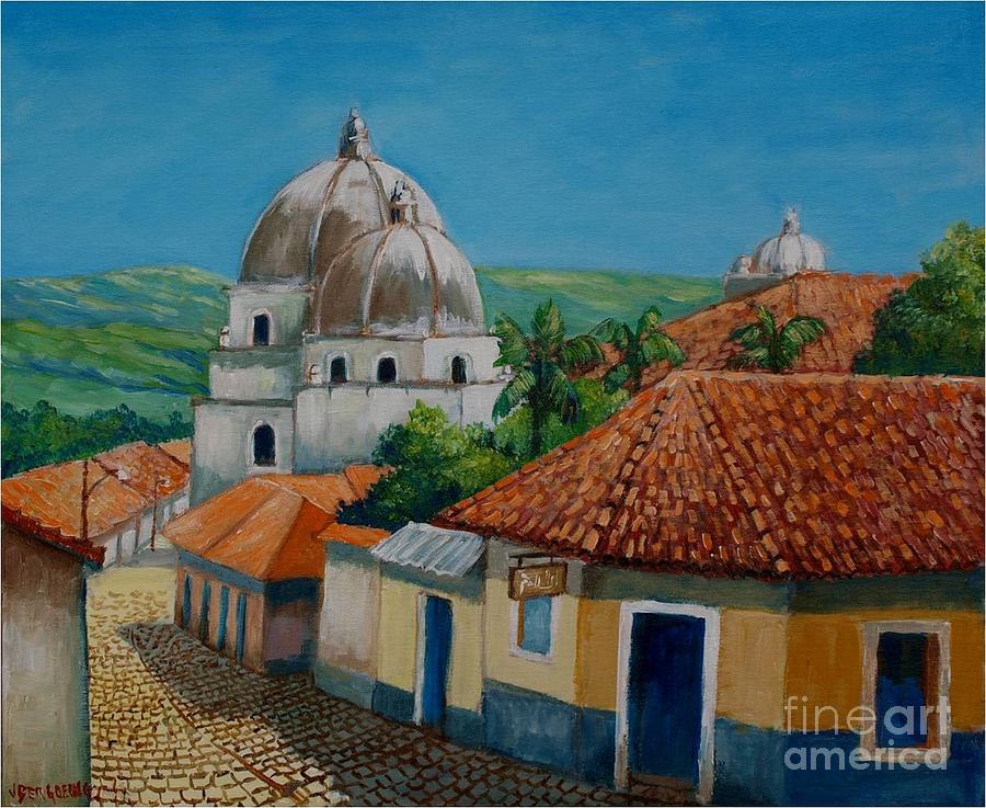 Church of Pespire in Honduras Painting by Jean Pierre Bergoeing