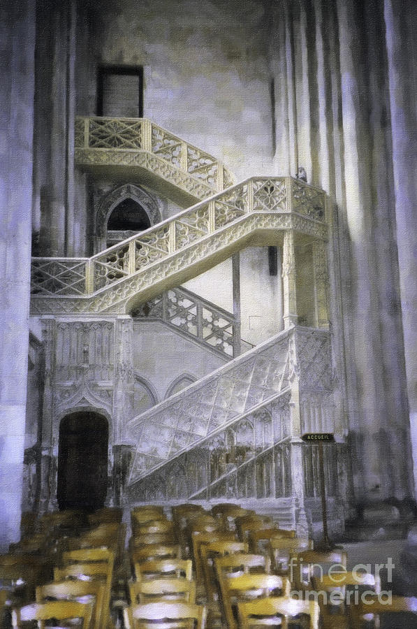 Church Stairwell Digital Art by Donna L Munro