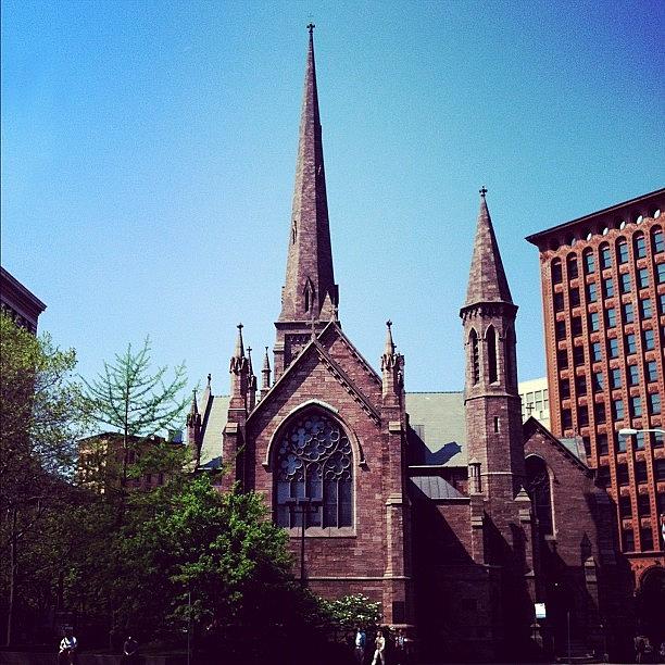 Architecture Photograph - #church #steeple #cathedral #blueskies by Jenna Luehrsen