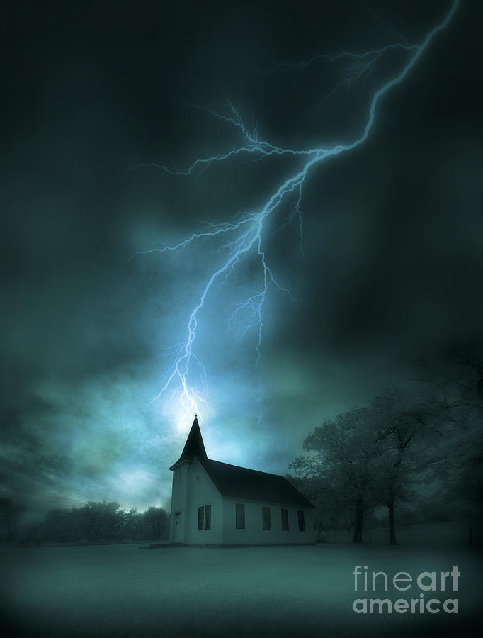 Church Struck by Lightning Photograph by Jill Battaglia Fine Art America