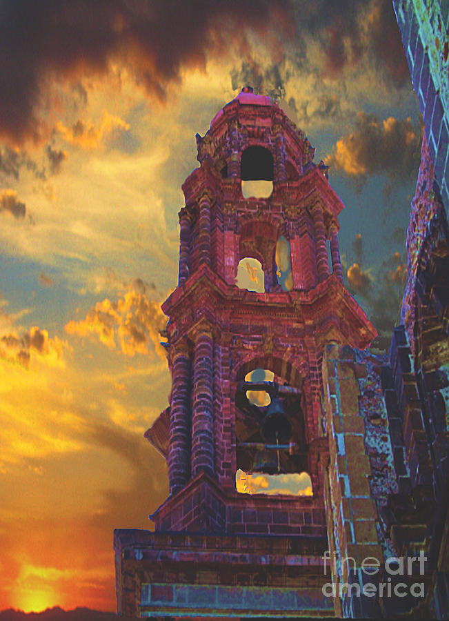 Church Tower In San Miguel De Allende Photograph by John  Kolenberg