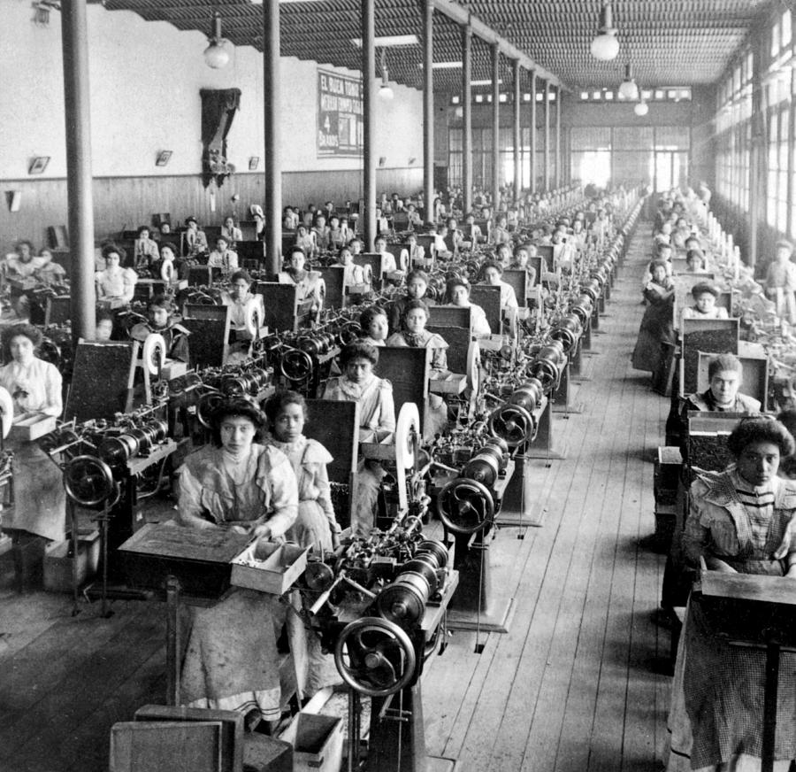 Cigarette Factory in Mexico City - Mexico - c 1903 - El Buen Tono Photograph by International  Images