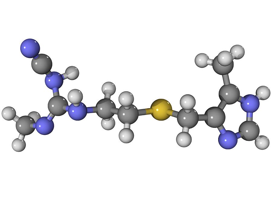 Molecular Photograph - Cimetidine Stomach Ulcer Drug Molecule by Laguna Design