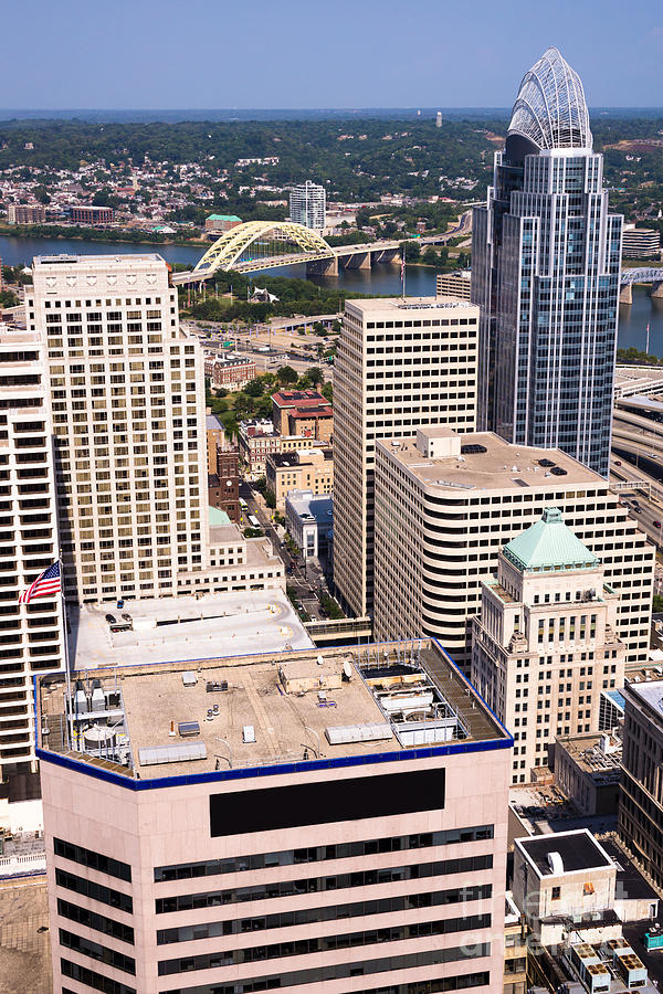 Cincinnati Aerial Skyline Downtown City Buildings Photograph by Paul ...