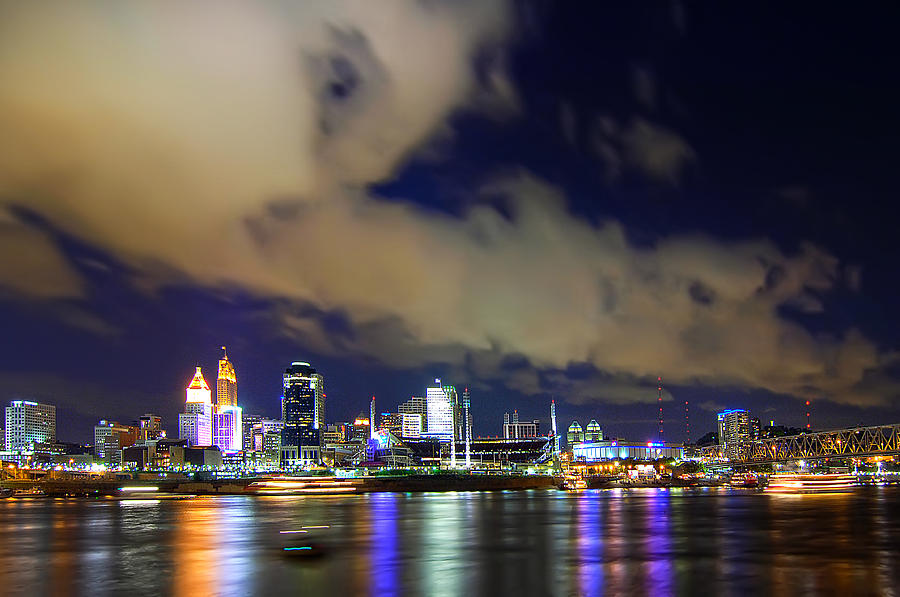 Cincinnati skyscrapers touch clouds Photograph by Randall Branham