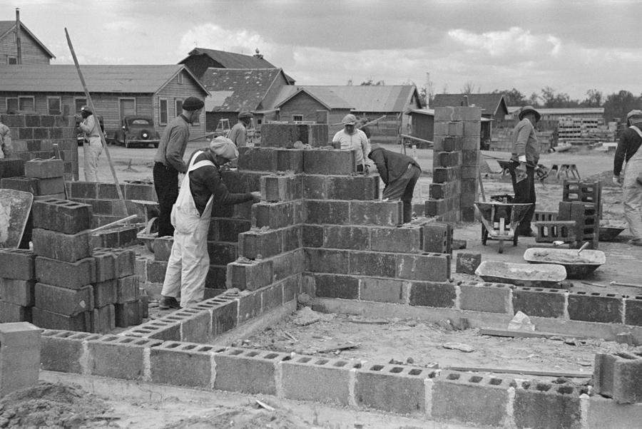 History Photograph - Cinder Block Construction, Jersey by Everett