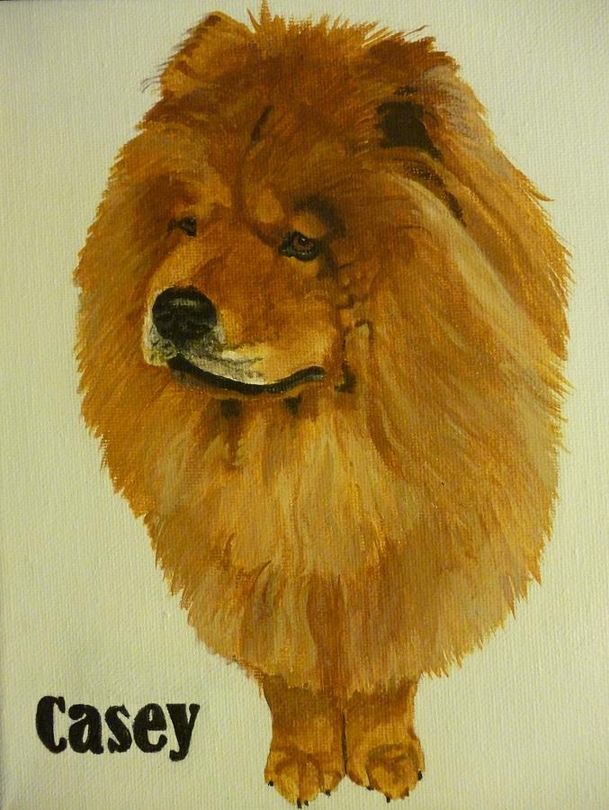 Dog Painting - Cinnamon Chow Chow Pet Memorial Oil Painting 16 x 20 inches by Pigatopia by Shannon Ivins