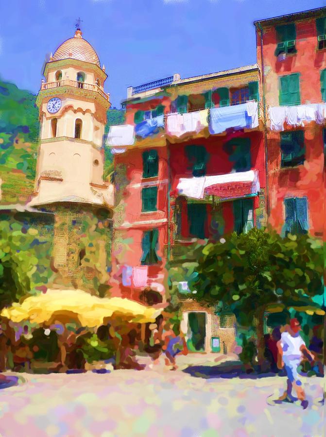 Cinque Terre Digital Art - Cinque Terre Village by Asbjorn Lonvig Cinque Terre Digital Art - Cinque Terre Village by Asbjorn Lonvig