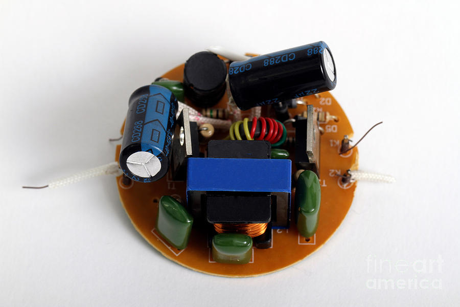 Circuit Board Of Light Bulb Photograph by Photo Researchers, Inc.