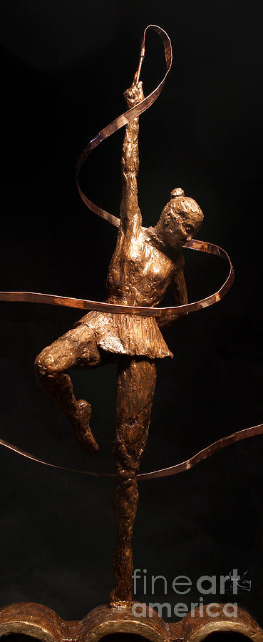 Citius Altius Fortius Olympic Art Gymnast Over Black Sculpture