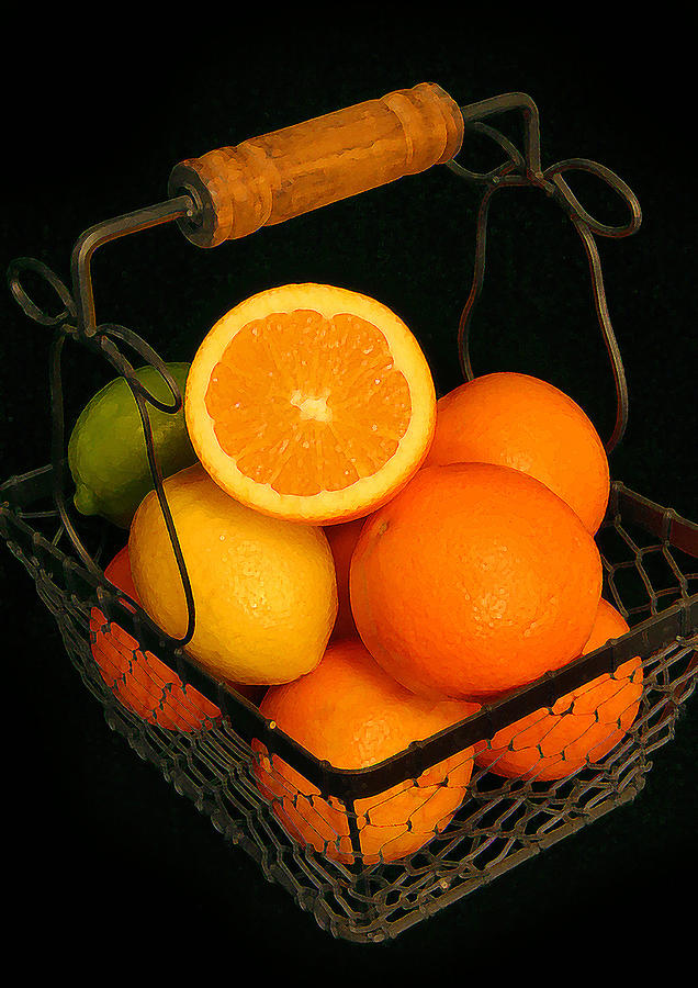 Citrus Fruit Basket Photograph by Cindy Haggerty
