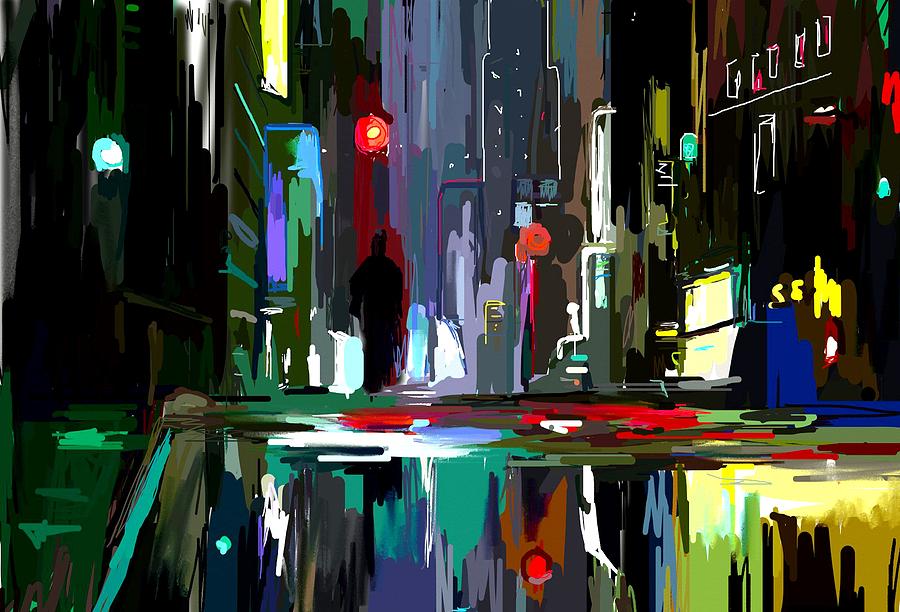 City At Night Painting By Bogdan Floridana Oana - Fine Art America