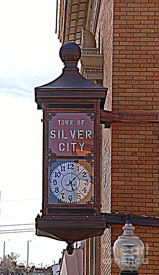 City Clock in Silver City NM Photograph by Susanne Van Hulst