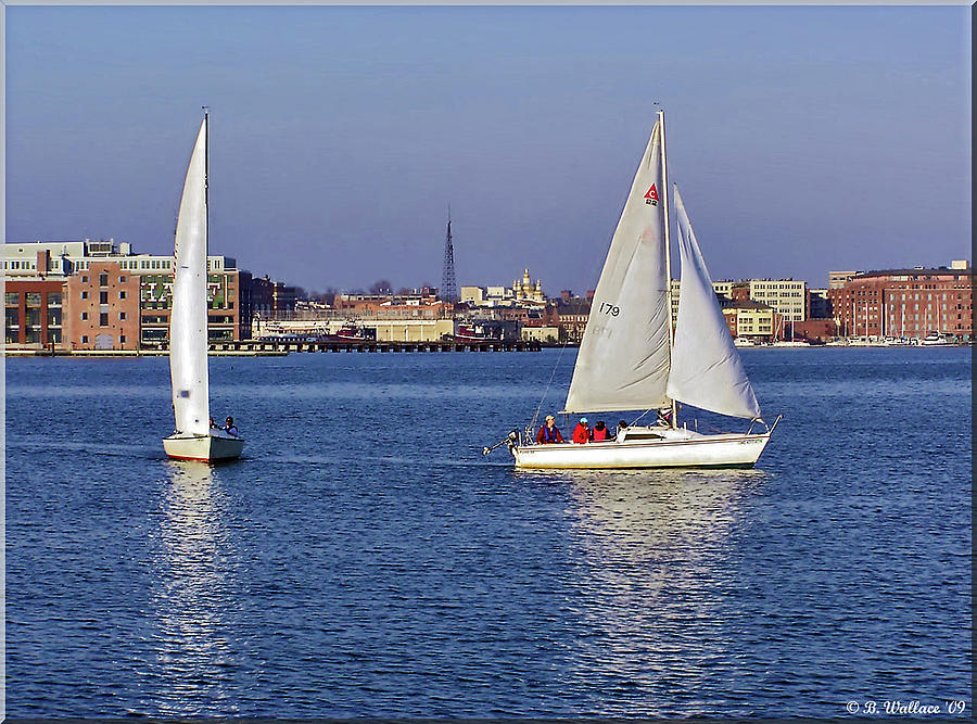 Boat Photograph - City Harbor Sailing by Brian Wallace