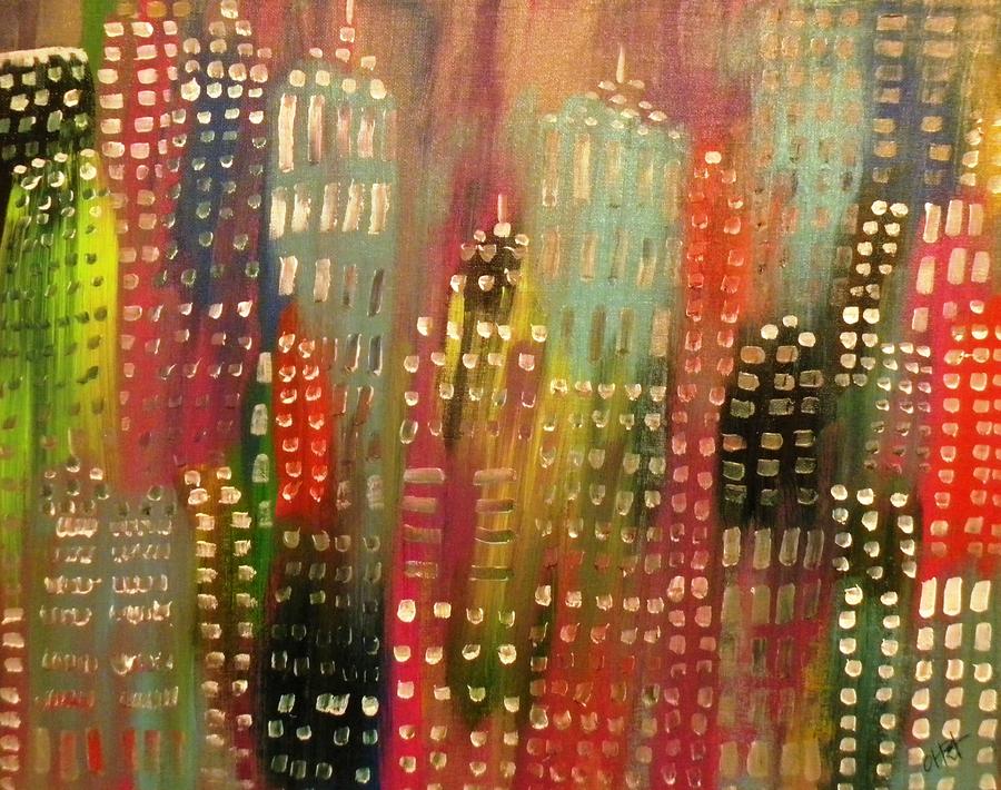 City Lights Painting by Etta Harris