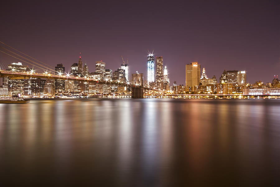 Brooklyn Bridge Photograph - City Of Blinding Lights by Evelina Kremsdorf