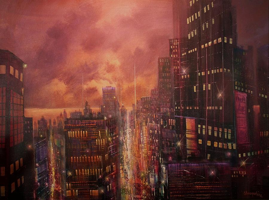 City On The Lake Painting by Tom Shropshire
